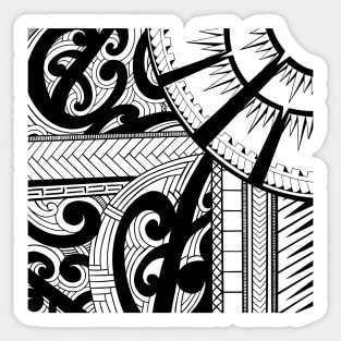 Pacific Island Pattern 4 - Black Sticker